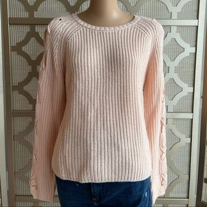 Charlotte Russe. Medium. Blush Sweater. Super soft! Lace up sleeve!
